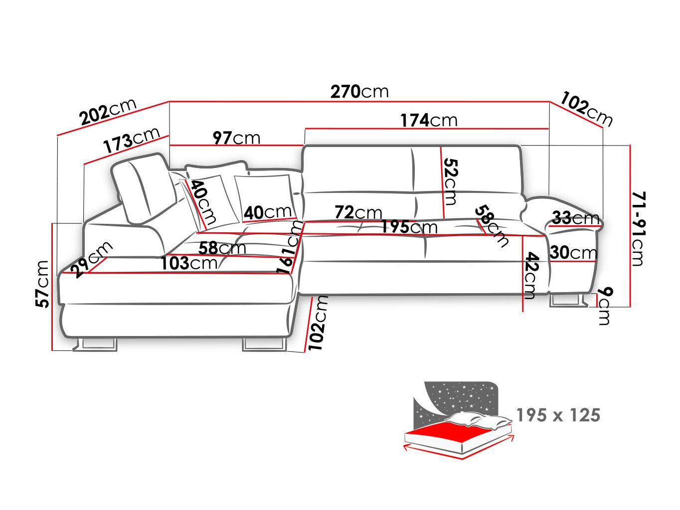 Sofá de canto Comfivo Ruta I (Poso 05)