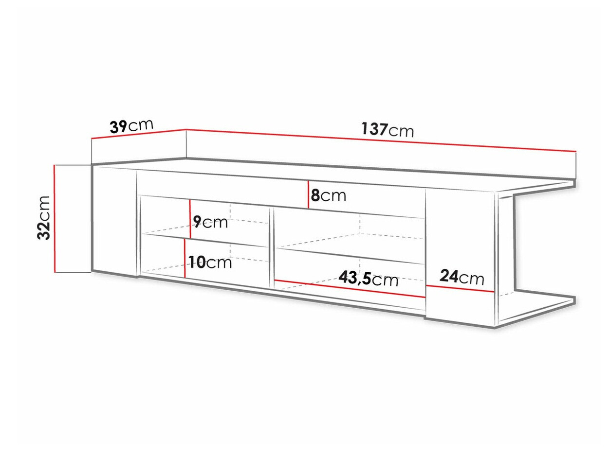 Móvel de TV Ver (Preto + Preto brilhante)