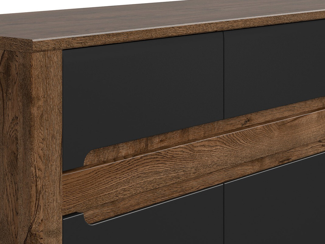 Cómoda Ophevaru 101 (Preto matte + April carvalho)