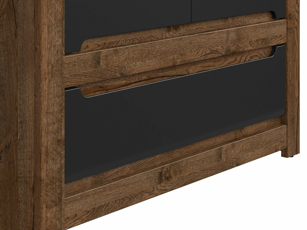 Roupeiro Ophevaru 109 (Preto matte + April carvalho)