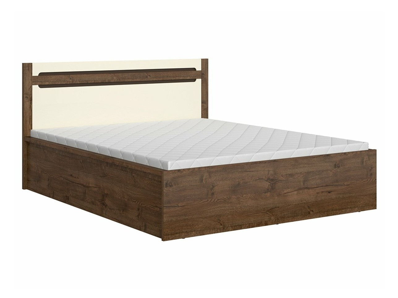 Cama Ophevaru 116 (Creme brilhante + April carvalho)