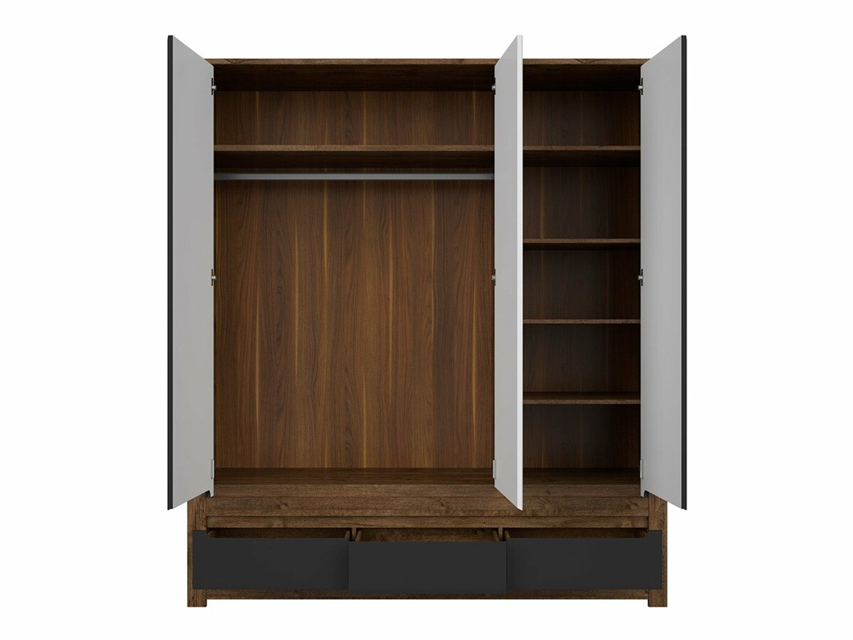 Roupeiro Ophevaru 119 (Preto mate + April carvalho)