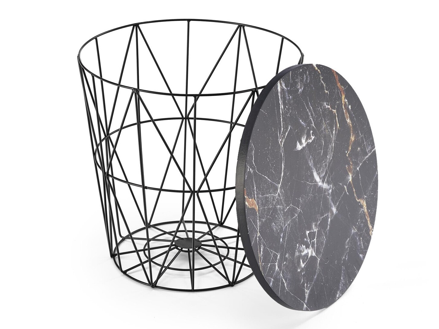 Mesa de centro Houston 1512 (Preto + Mármore preto)