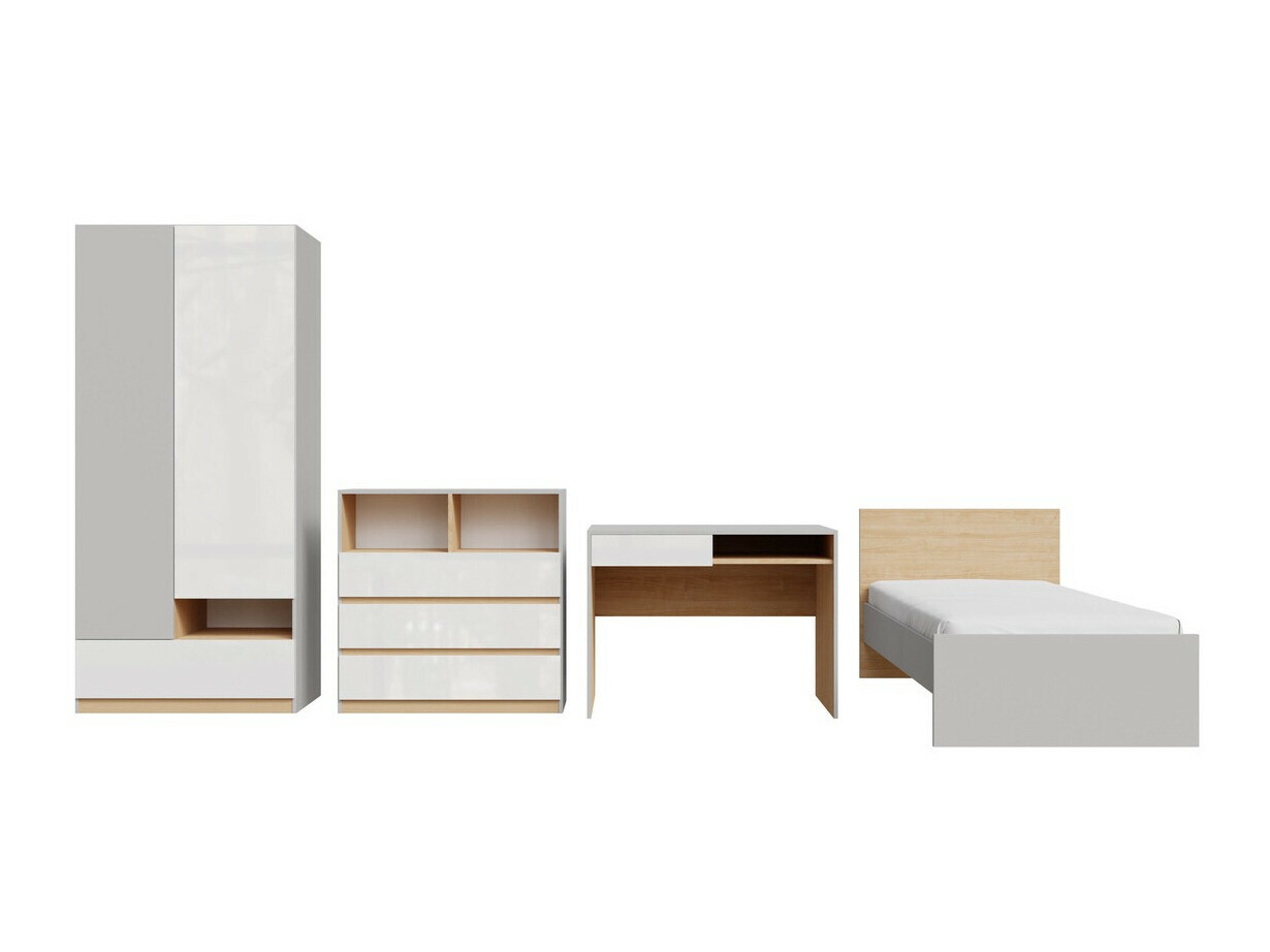 Conjunto de mobiliário Nuevaru 118 (Branco brilhante)