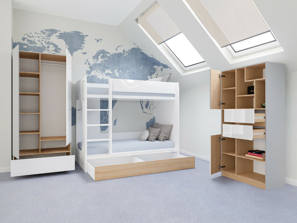 Conjuntos para quartos de criança Nuevaru 119 (Branco brilhante)