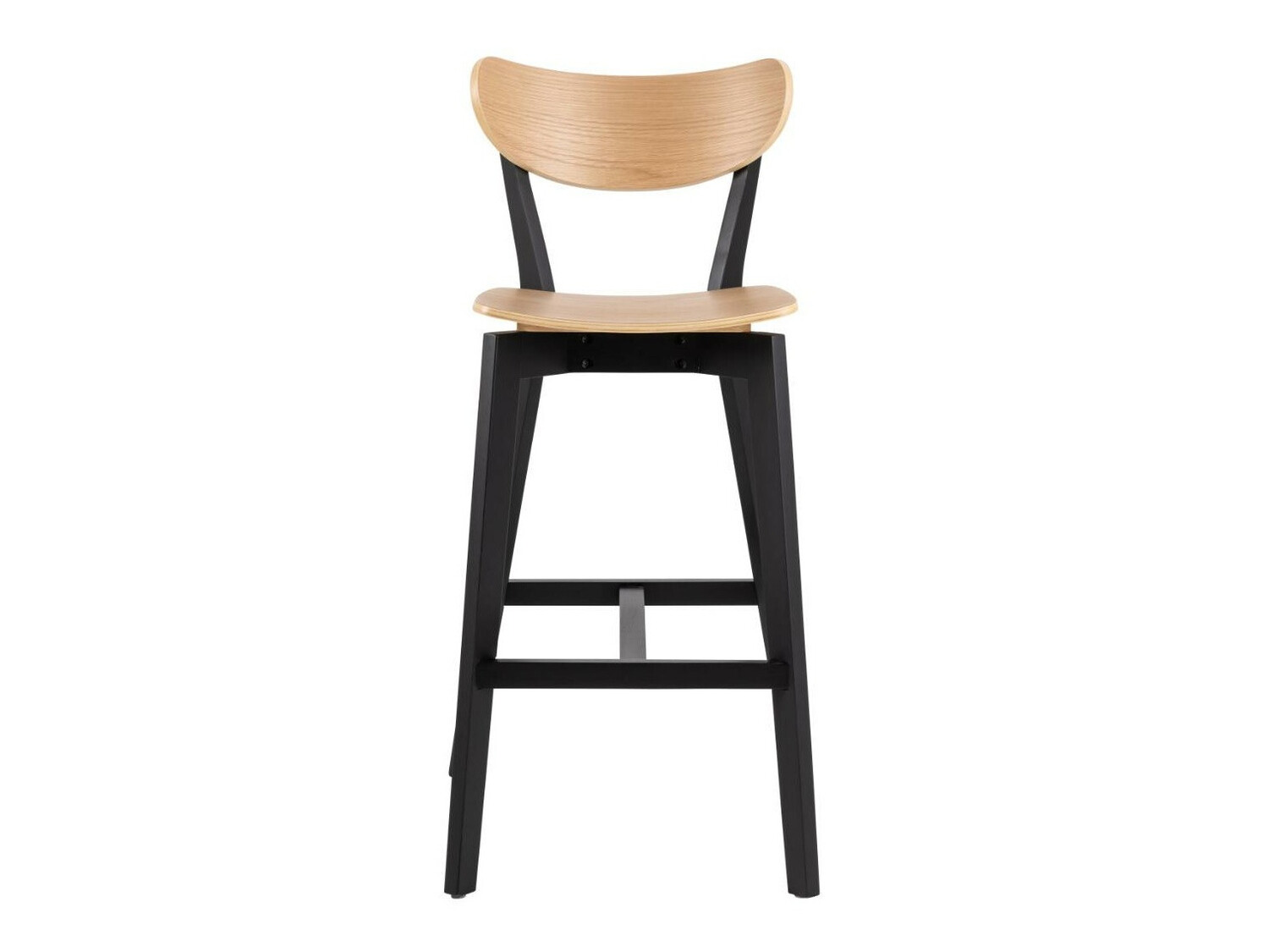 Banco de bar Norsica 736 (Preto + Madeira clara)