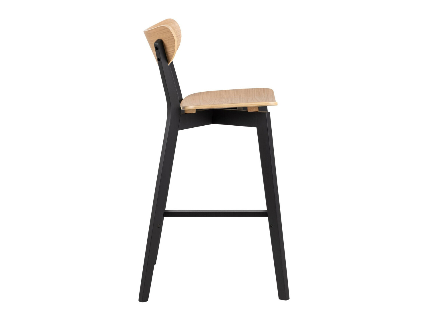 Banco de bar Norsica 736 (Preto + Madeira clara)