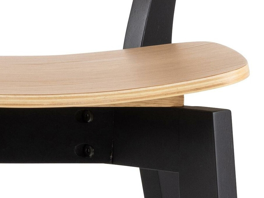 Banco de bar Norsica 736 (Preto + Madeira clara)