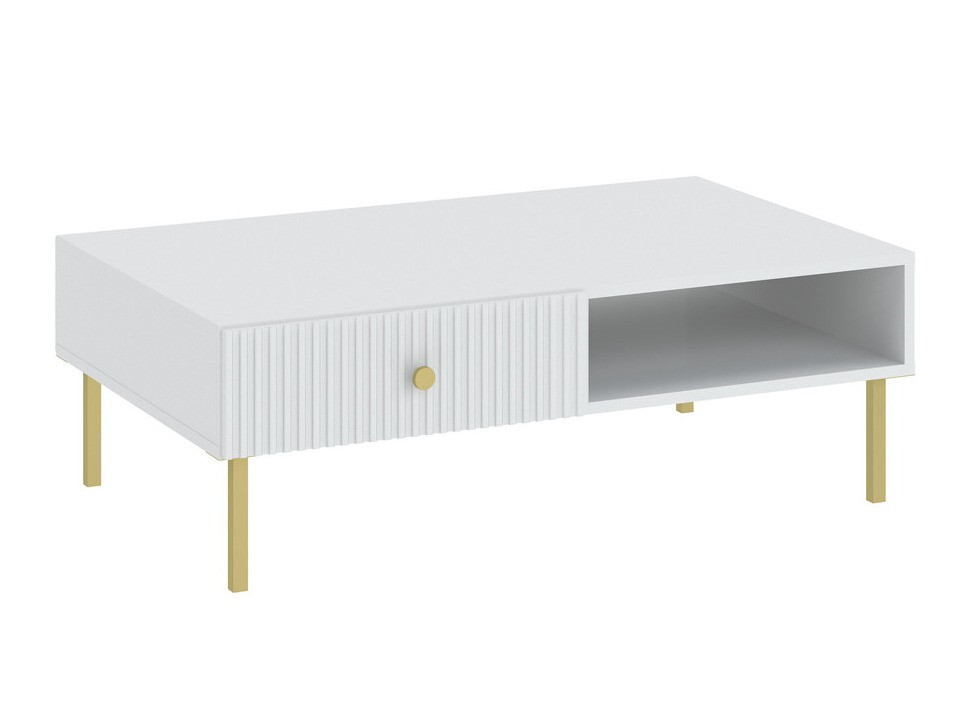 Mesa de centro Etliva 103 (Branco + Dourado)