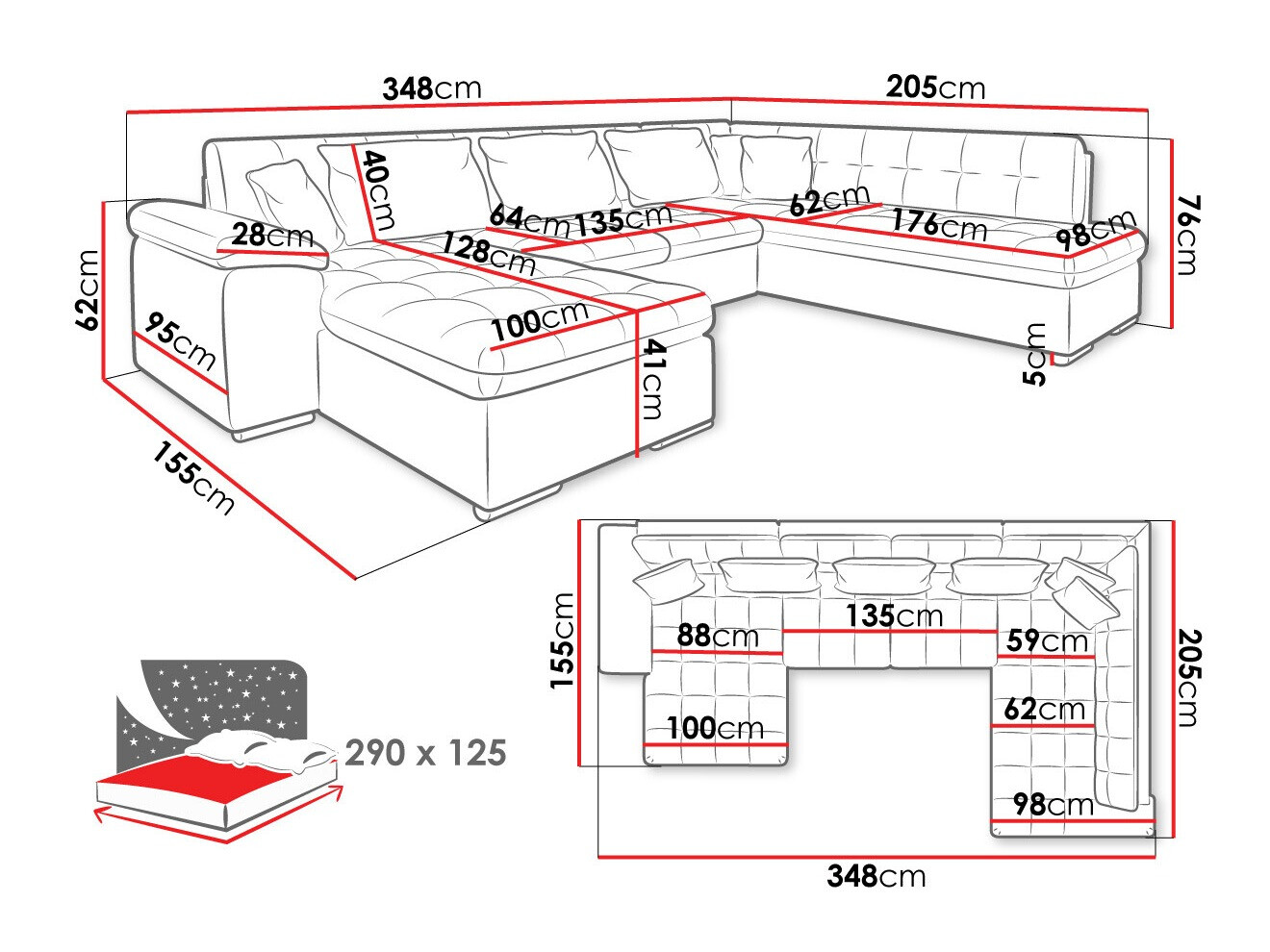 Sofá de canto Comfivo Gemma II (Direita)