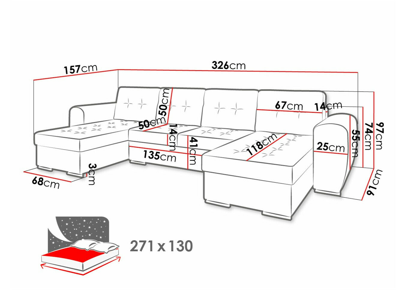 Sofá de canto Muncie 110 (Kameleon 48)