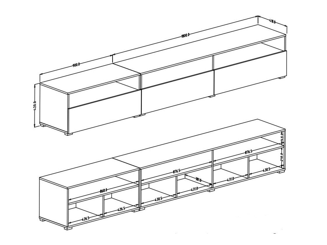 Móvel de TV Serodeu 105 (Concreto escuro)