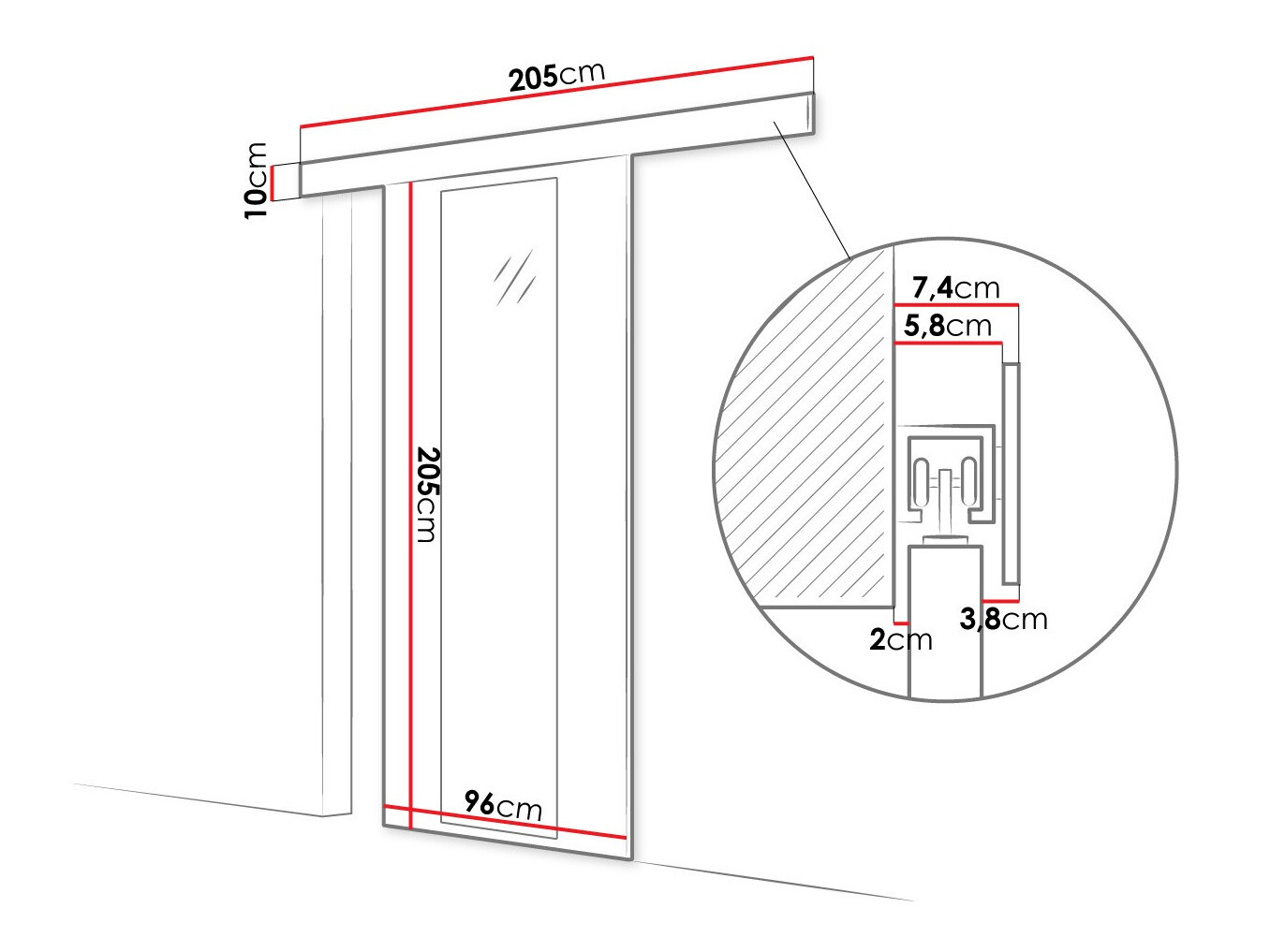Porta de correr Closico 175 (Castanho)