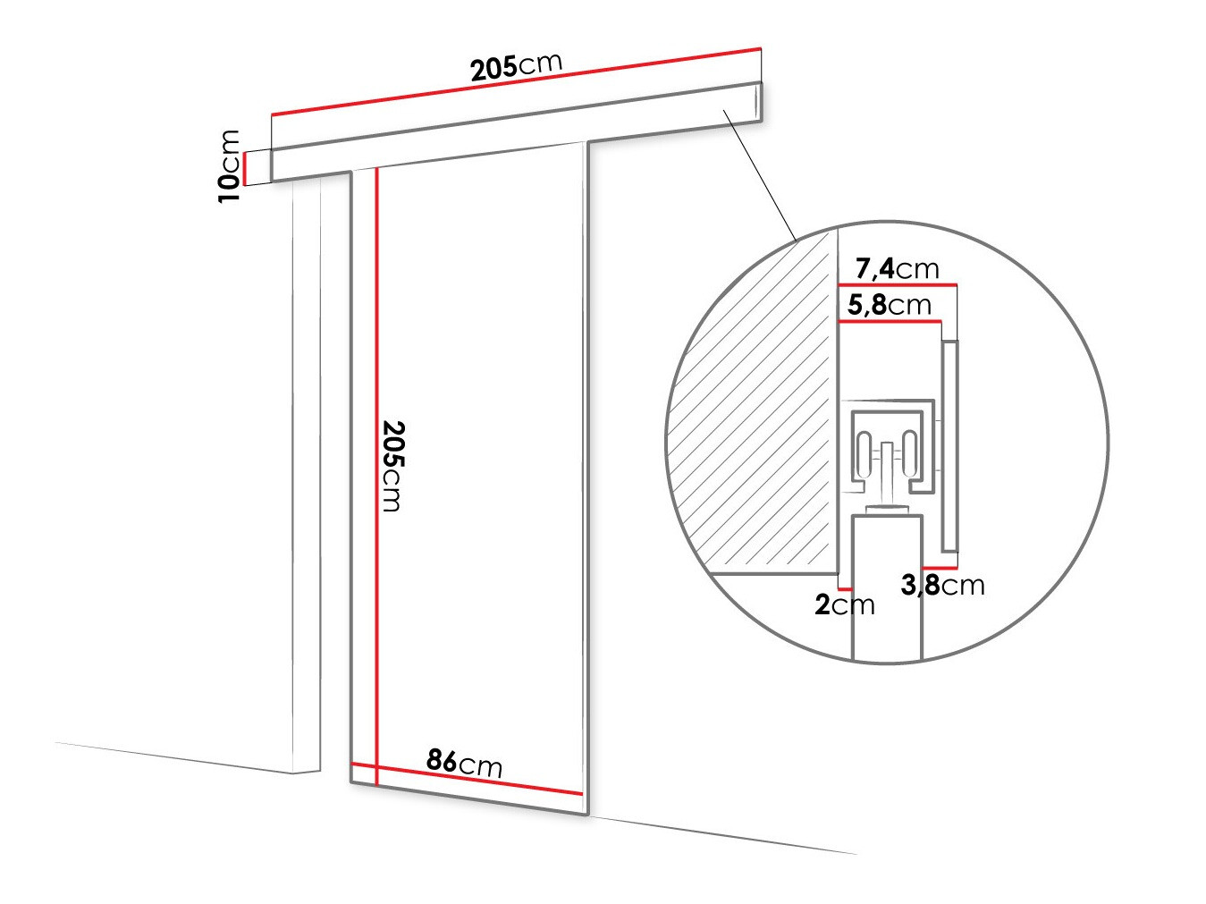 Porta de correr Closico Materia II (Branco)