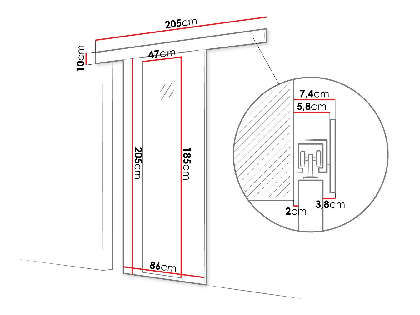 Porta de correr Closico Materia IV (Branco)