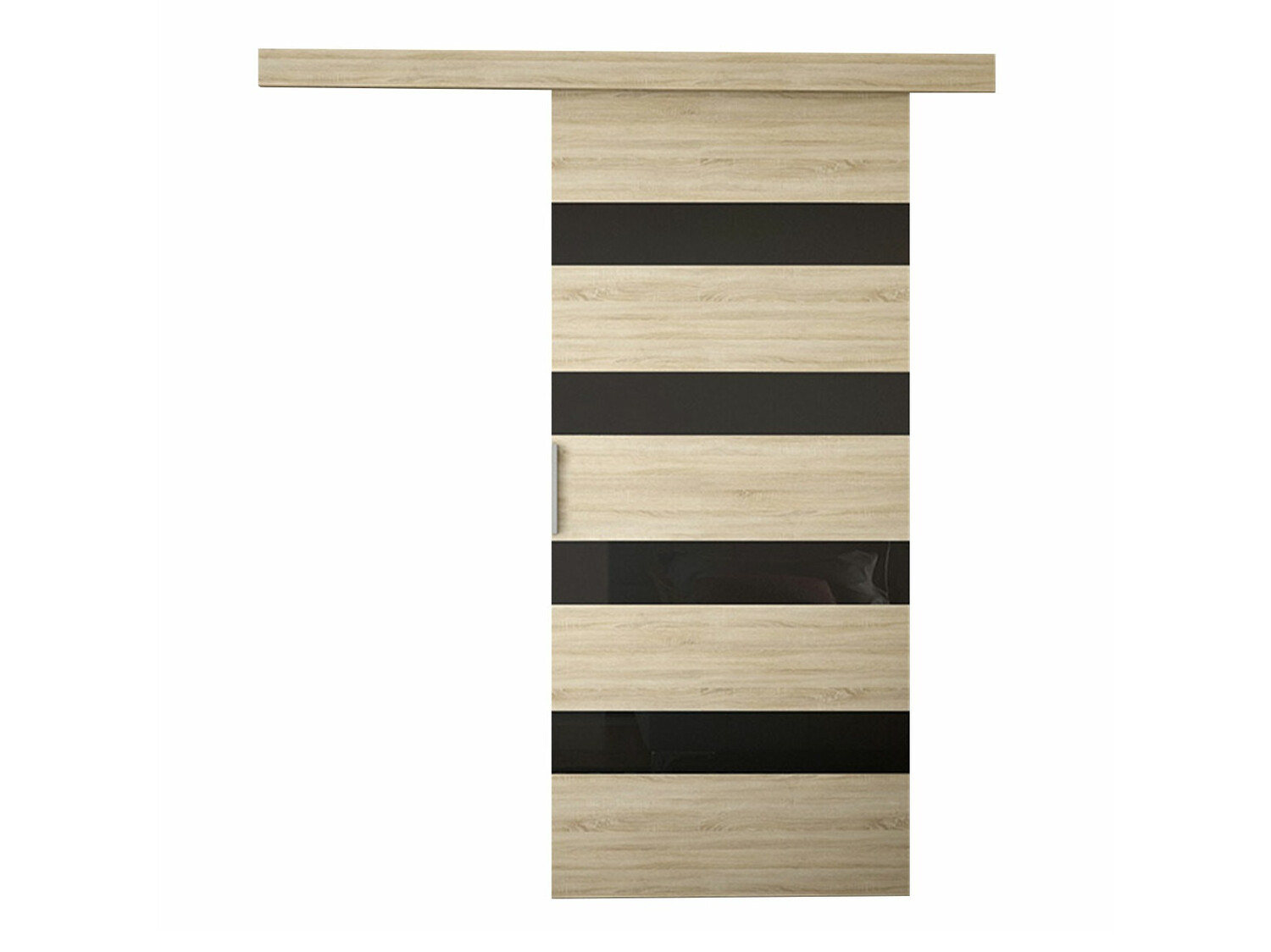 Porta de correr Closico Materia V (Carvalho sonoma + Preto)