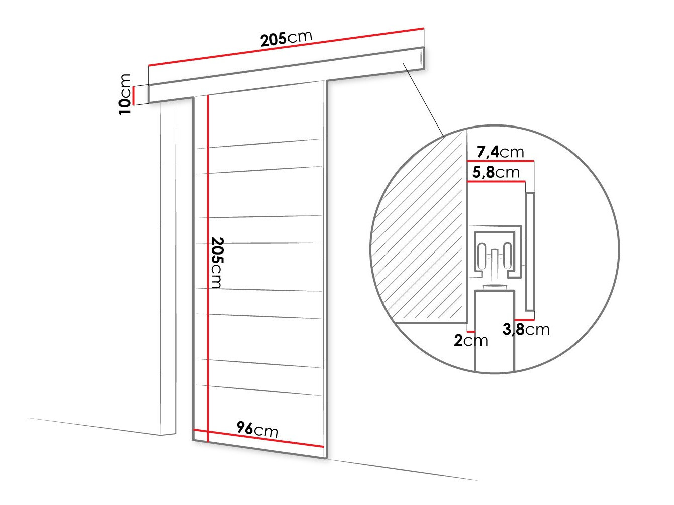 Porta de correr Closico Portalis V (Branco)