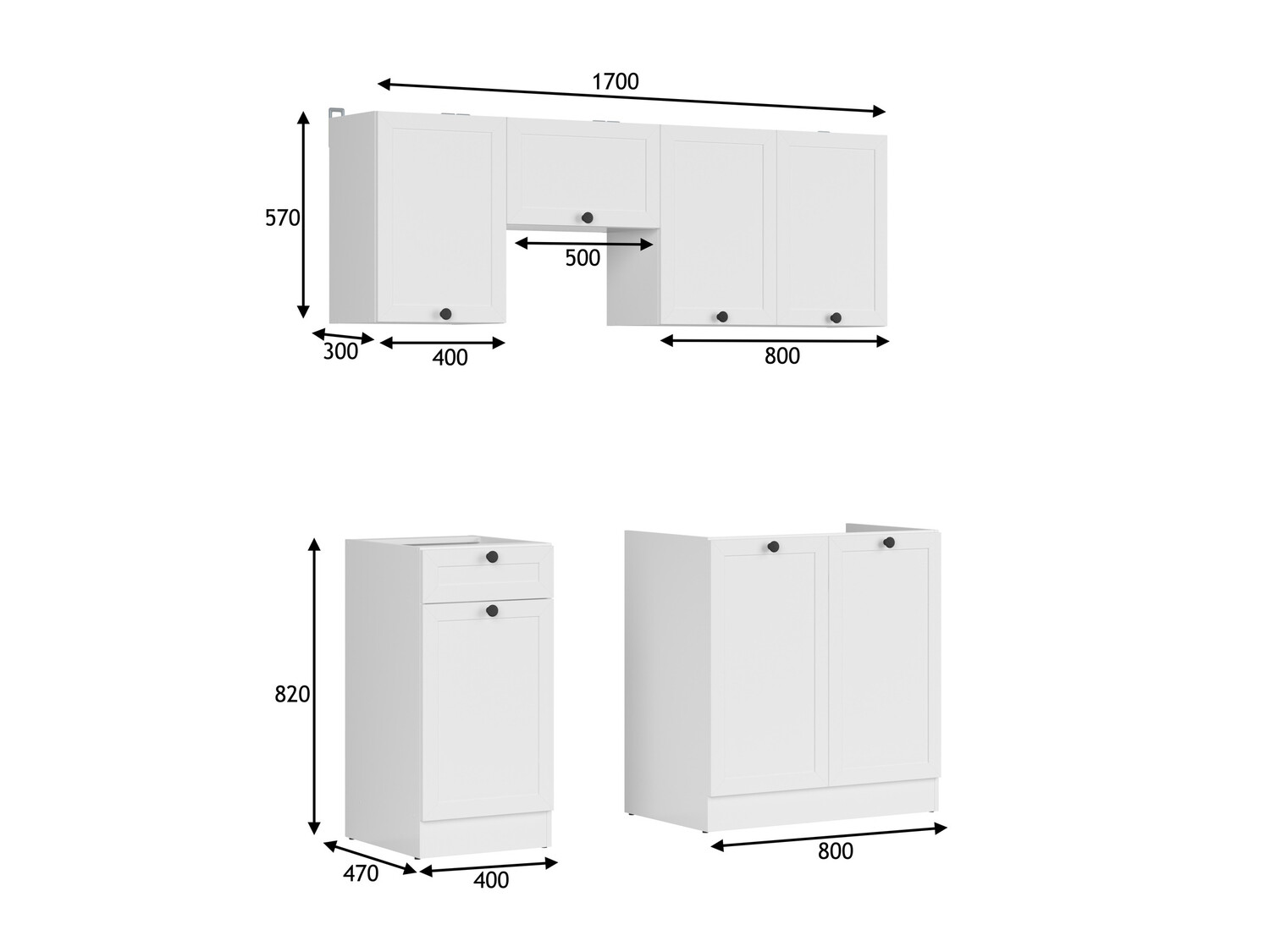 Conjunto de cozinha modular Classic White 117