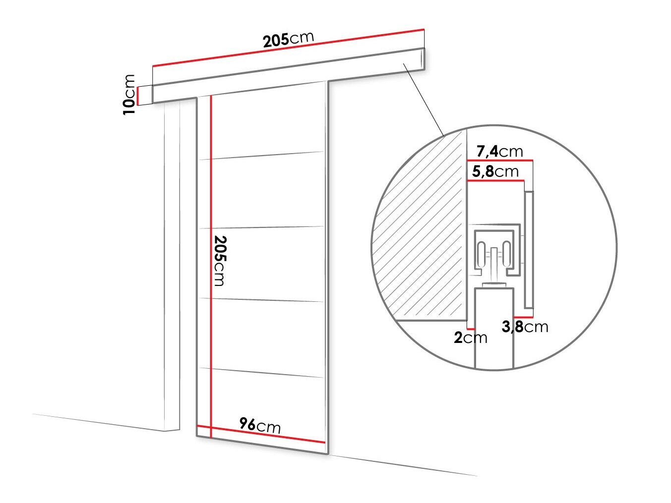 Porta de correr Closico 176 (Carvalho sonoma)