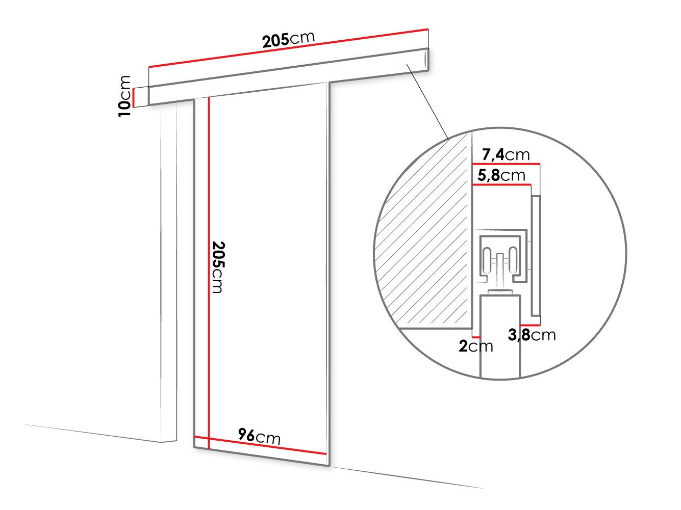 Porta de correr Closico 178 (Branco)