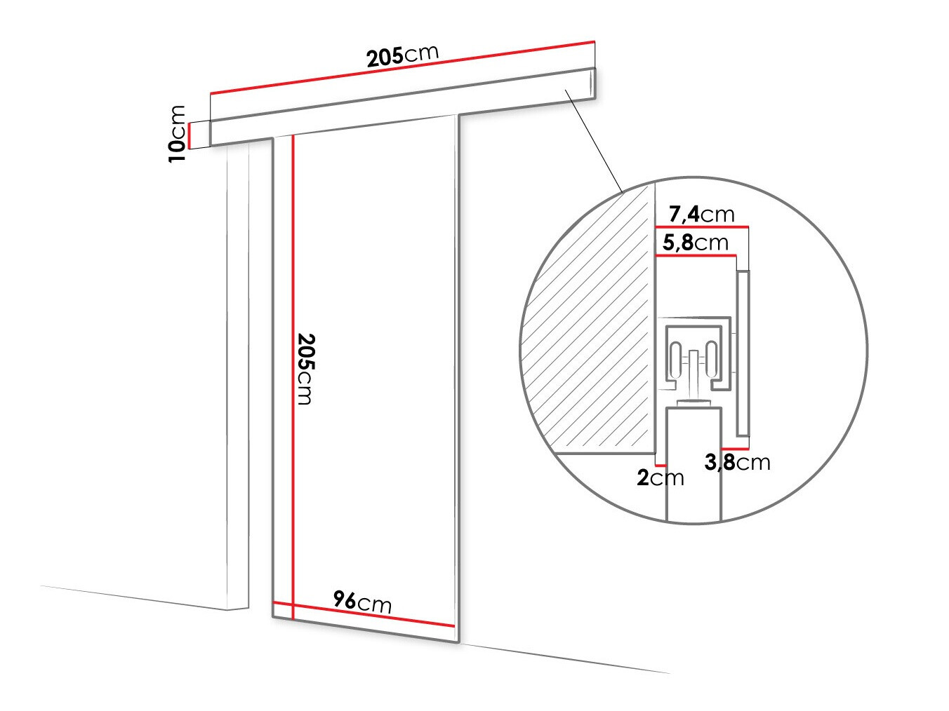 Porta de correr Closico Portalis I (Preto)