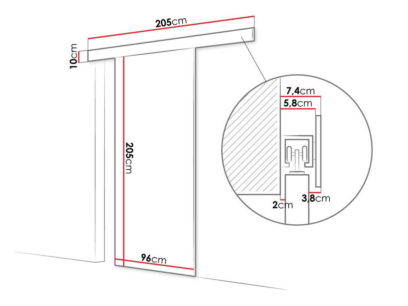 Porta de correr Closico Portalis II (Branco)