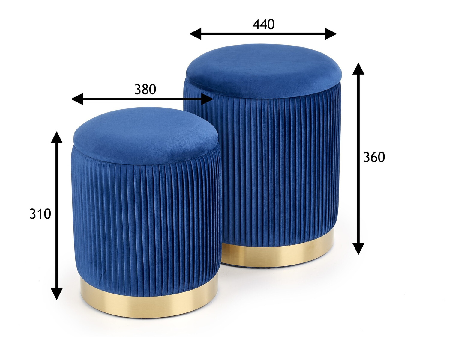 Conjunto de pufes Houston 1153 (Azul escuro)