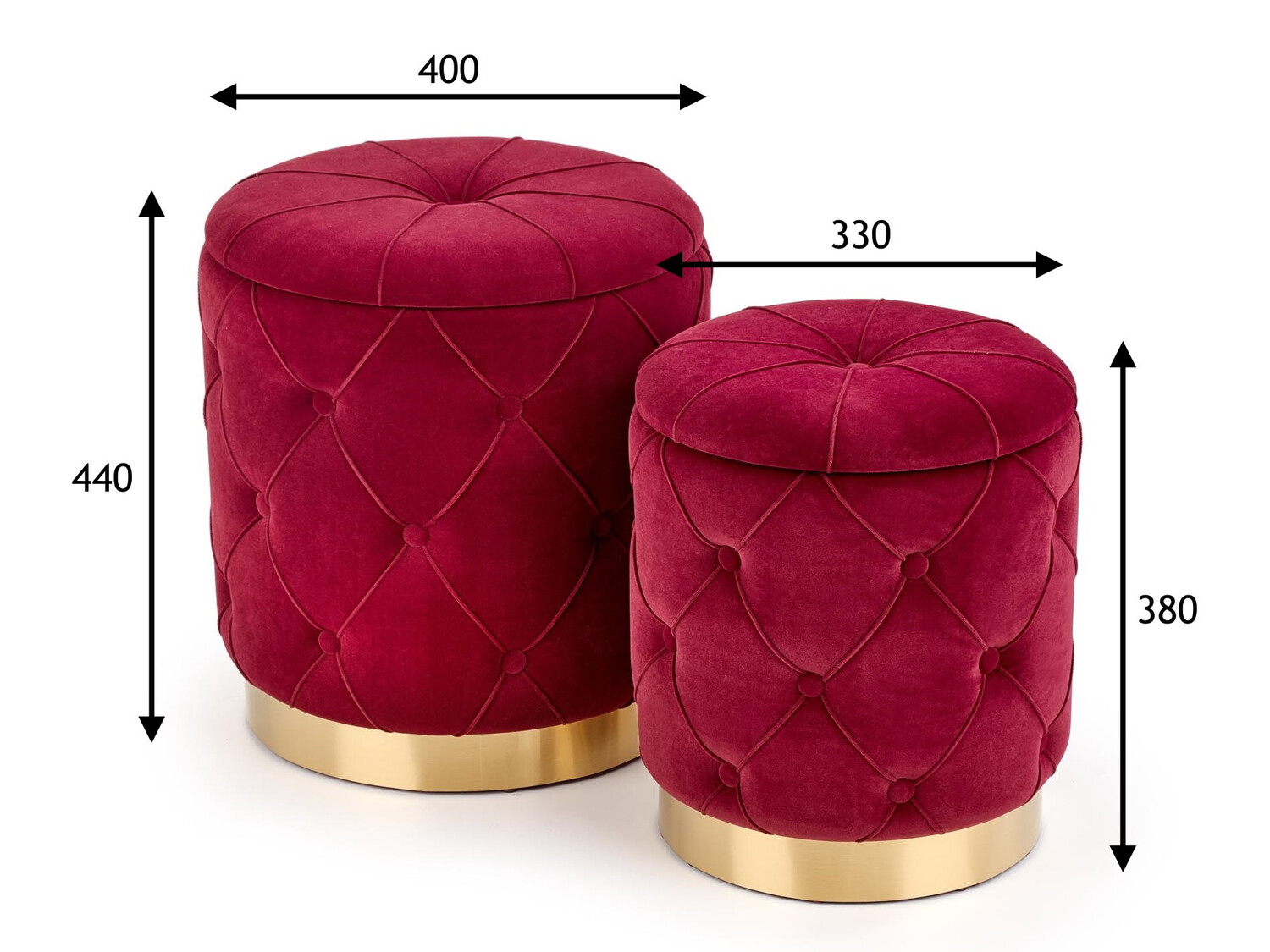 Conjunto de pufes Houston 1154 (Bordeaux)