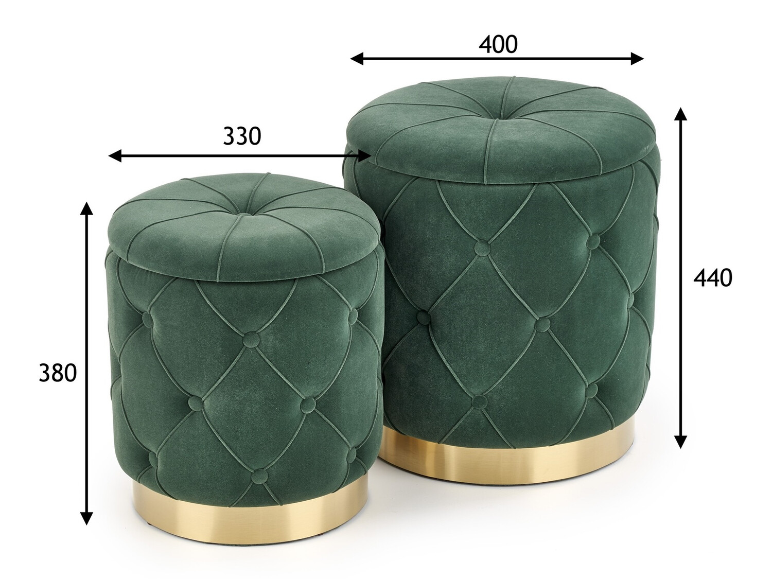 Conjunto de pufes Houston 1154 (Verde escuro)