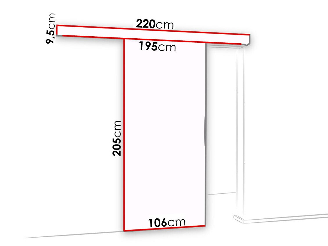 Porta de correr Dover 126 (Branco + Preto)