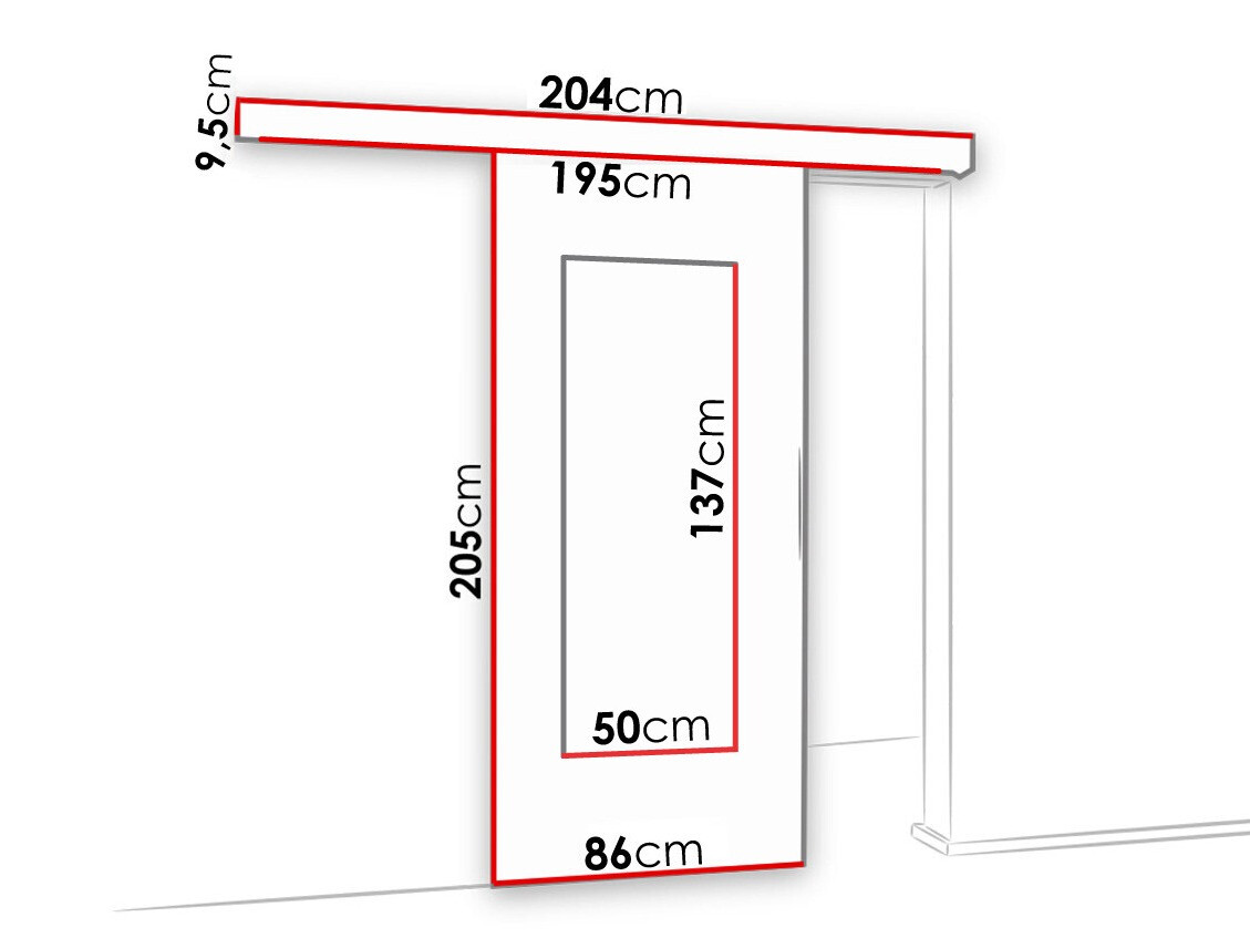 Porta de correr Dover 128 (Antracite)
