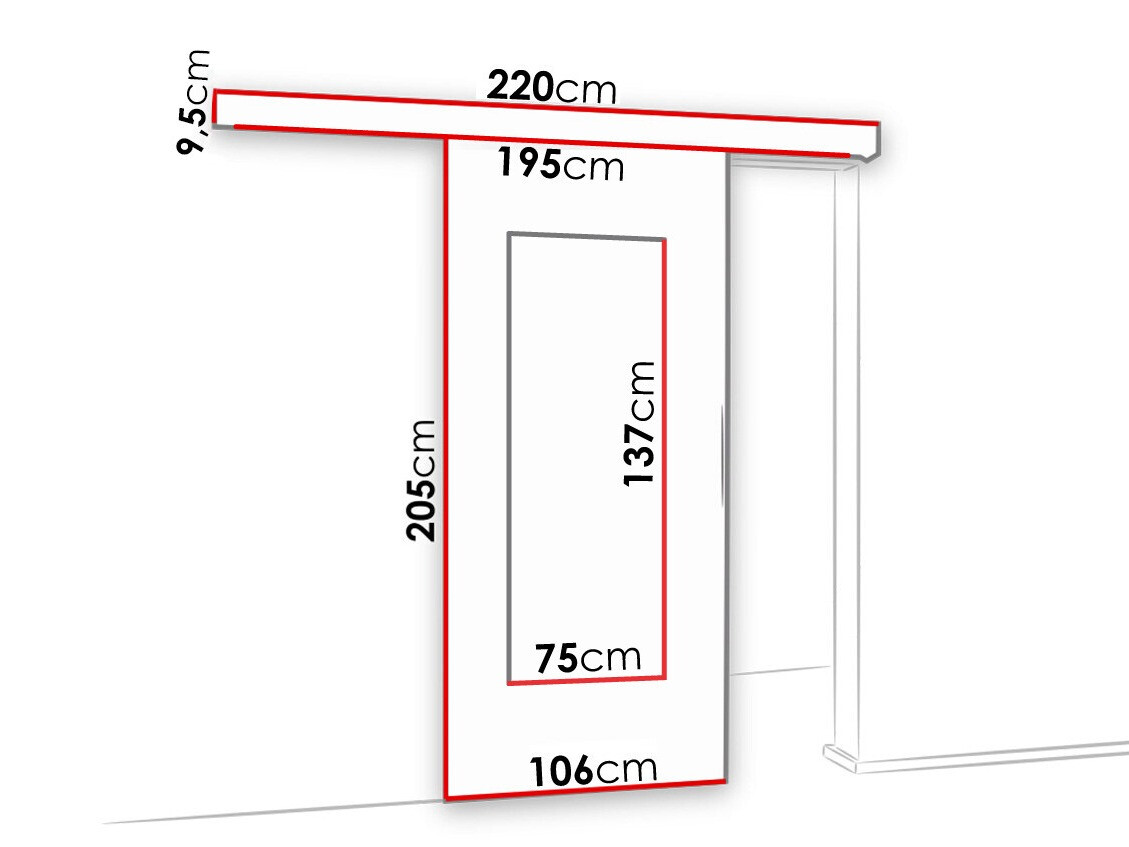Porta de correr Dover 130 (Antracite)