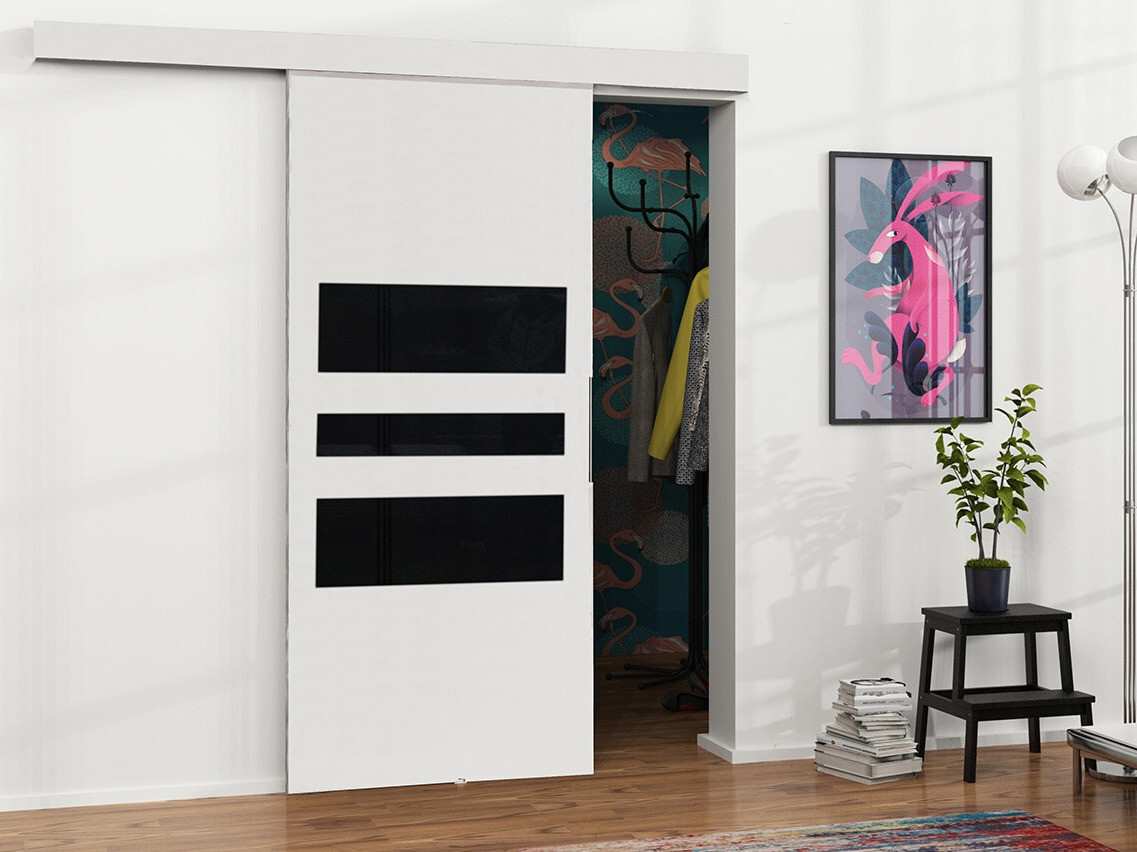 Porta de correr Dover 140 (Branco + Preto)