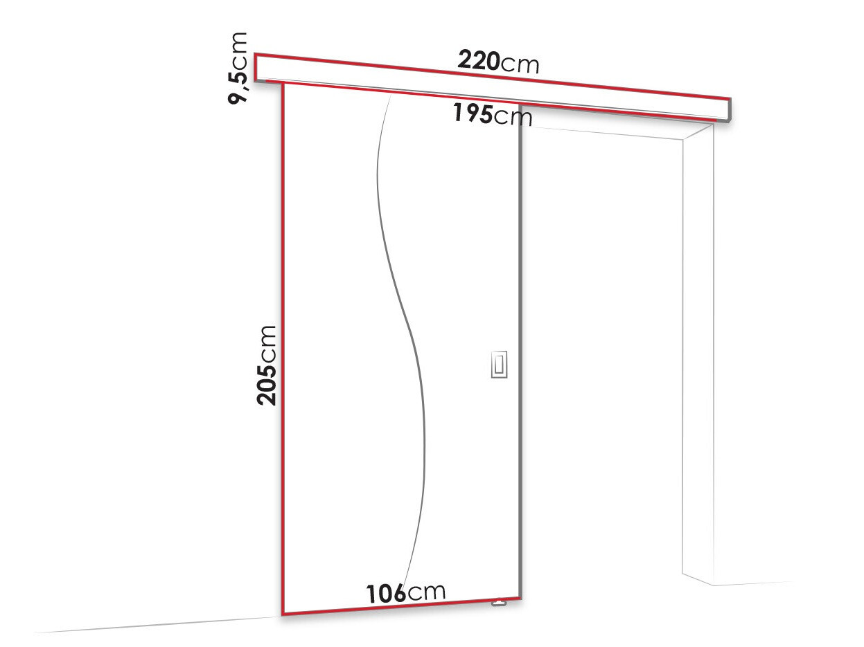 Porta de correr Dover 152 (Madeira de freixo escura)