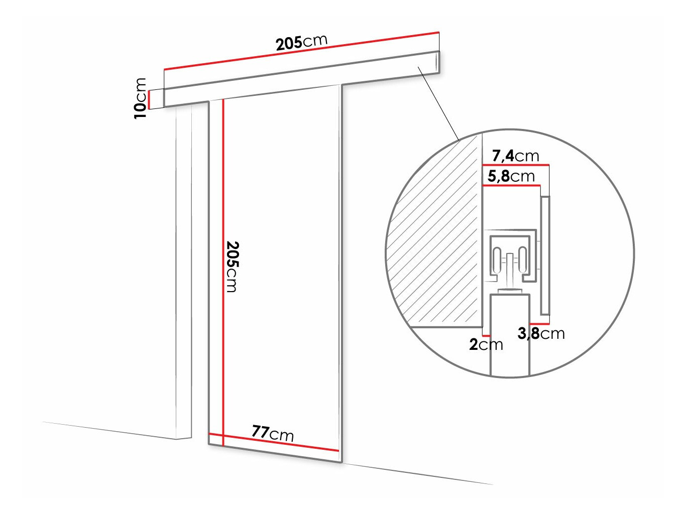 Porta de correr Closico Fundus IV (Carvalho sonoma)