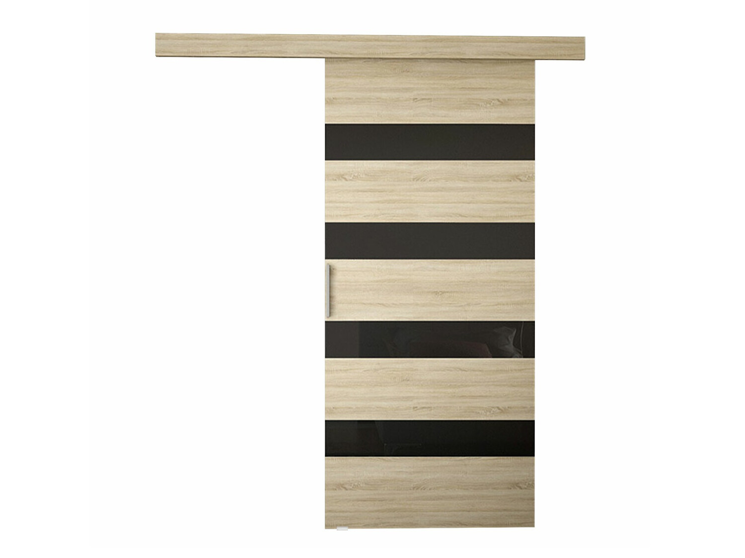 Porta de correr Closico Fundus V (Carvalho sonoma + Preto)