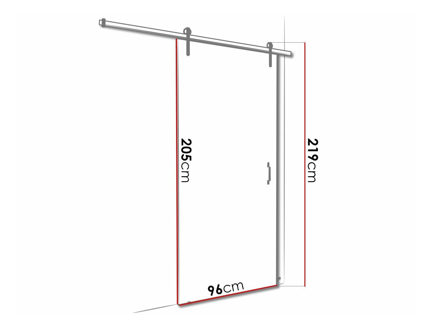 Porta de correr Dover 160 (Branco + Preto)