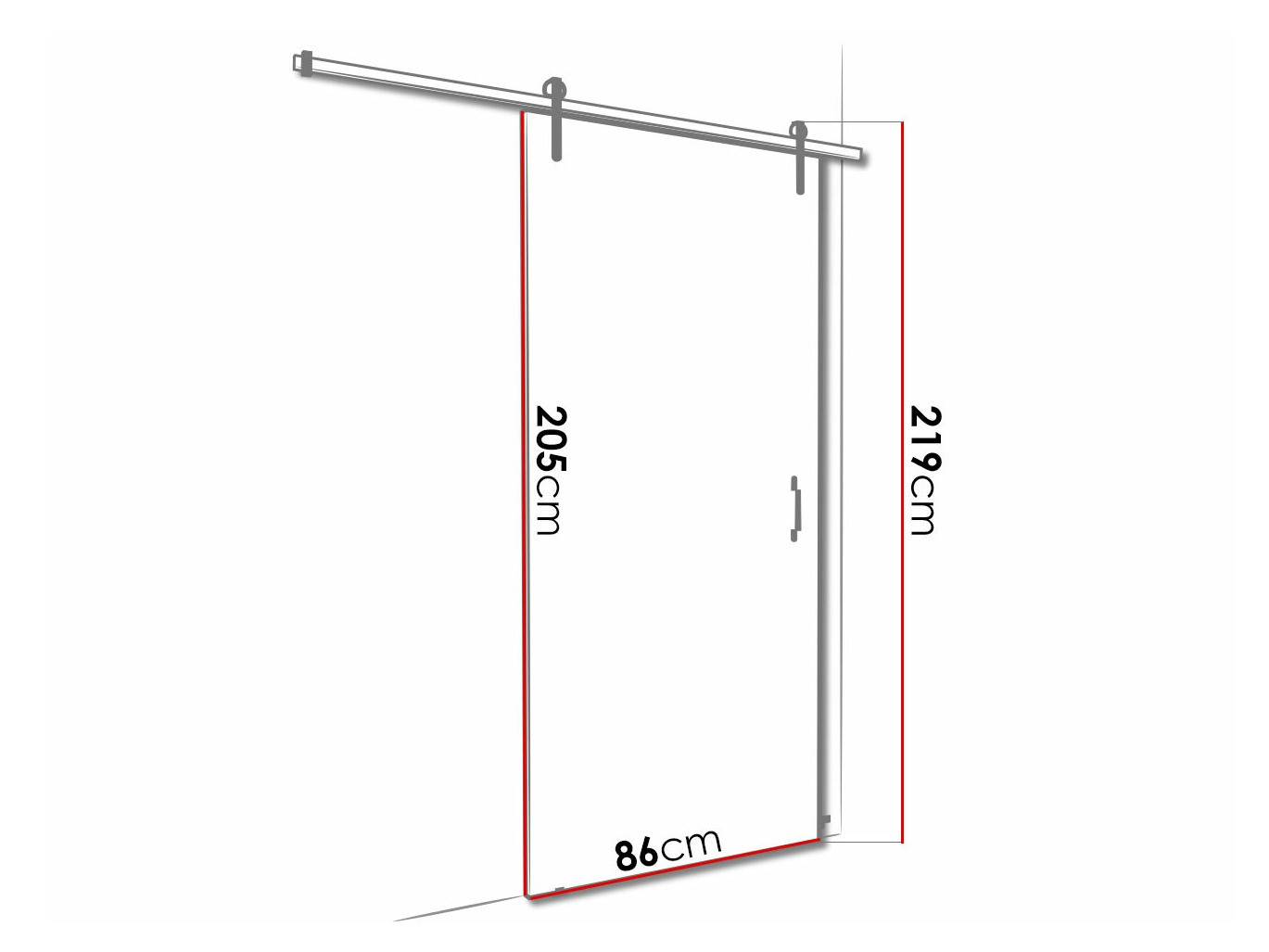 Porta de correr Dover 162 (Branco + Preto)
