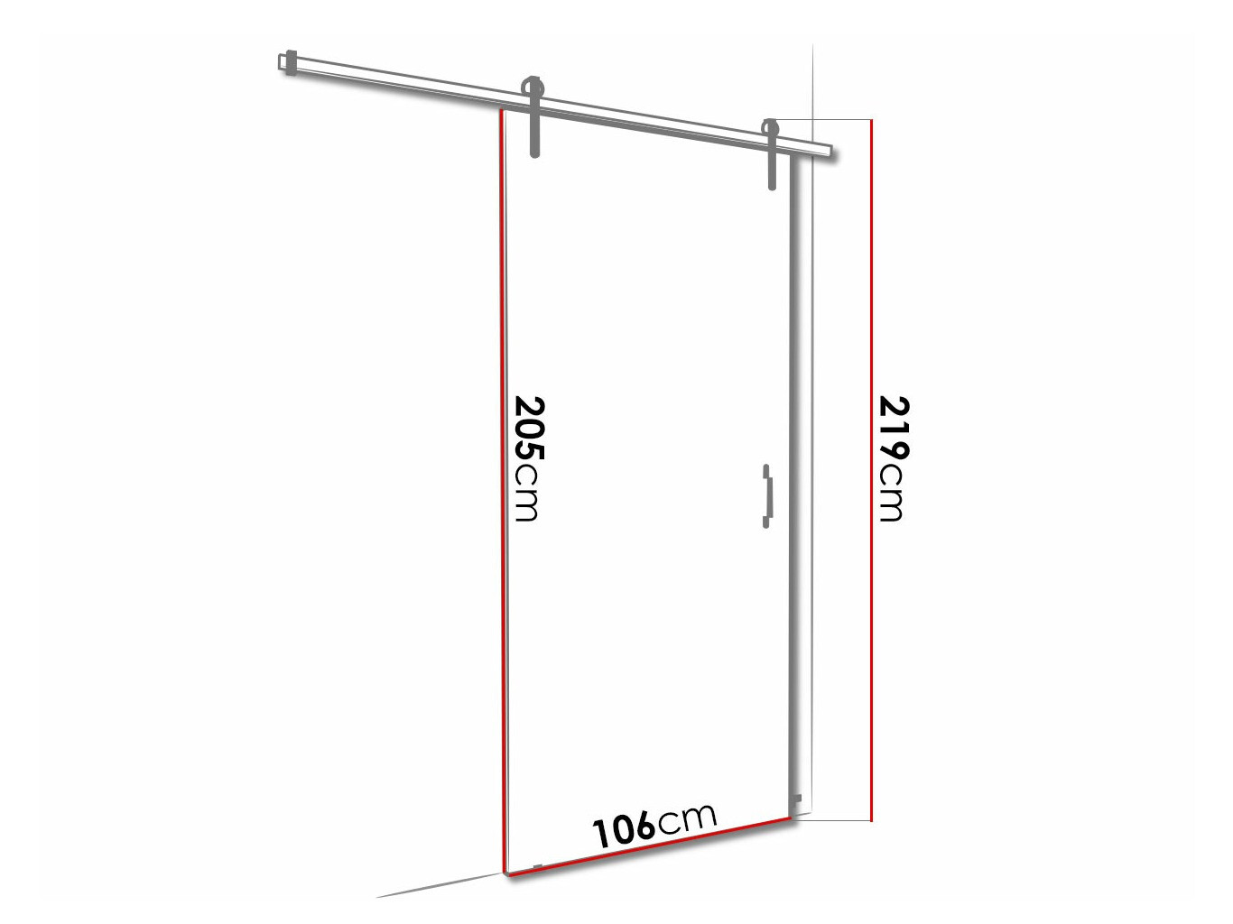 Porta de correr Dover 164 (Carvalho sonoma + Preto)