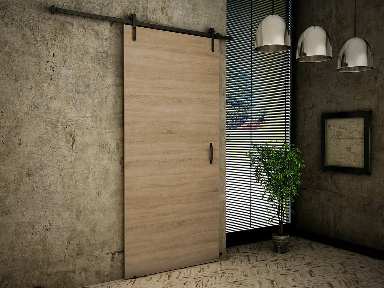 Porta de correr Dover 166 (Carvalho sonoma)