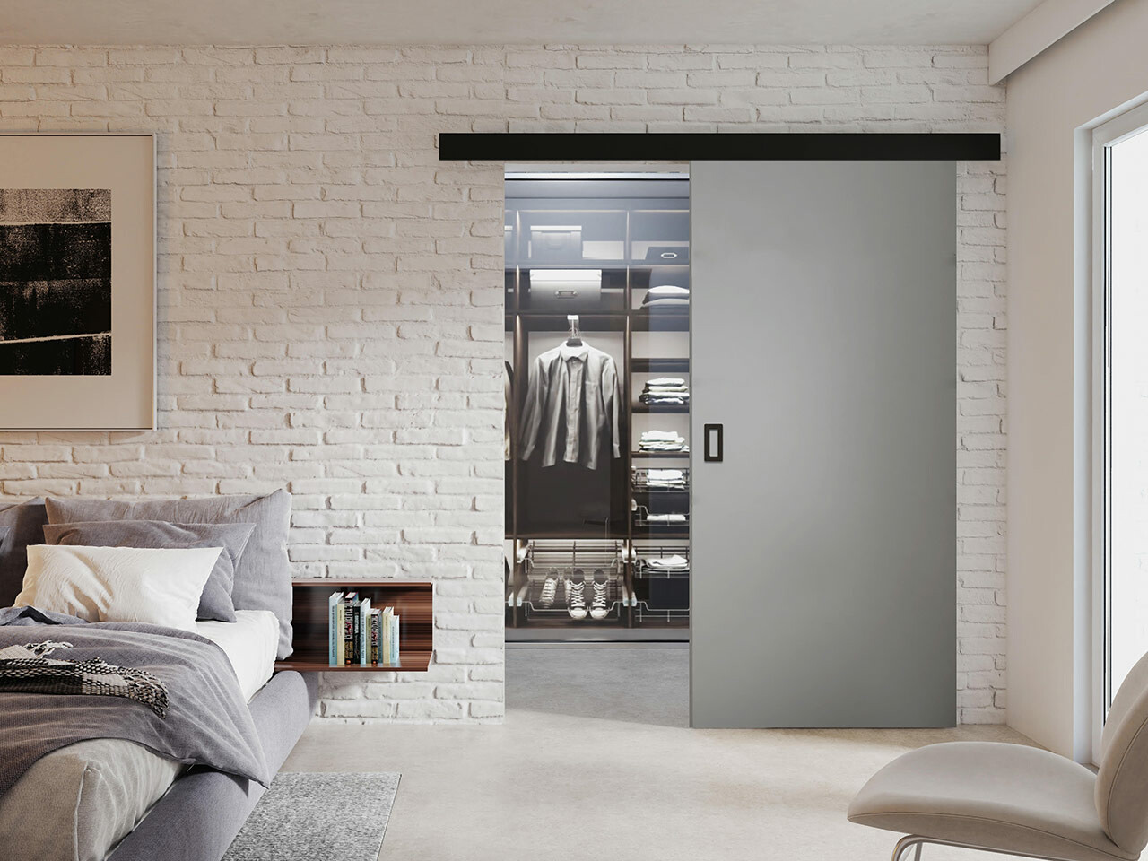 Porta de correr Dover 168 (Grafite)