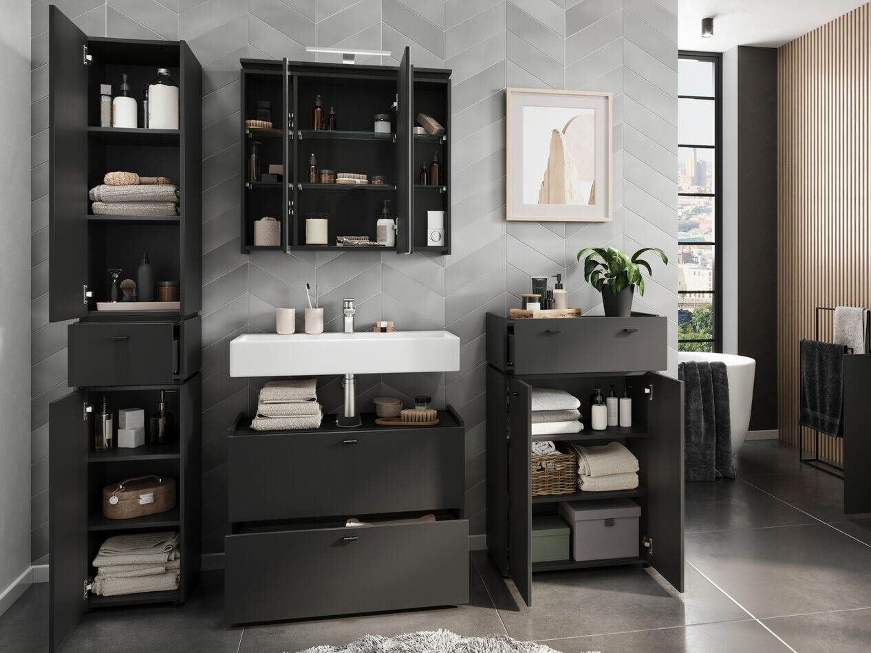 Conjunto para casa de banho Larsalu 106 (Grafite)