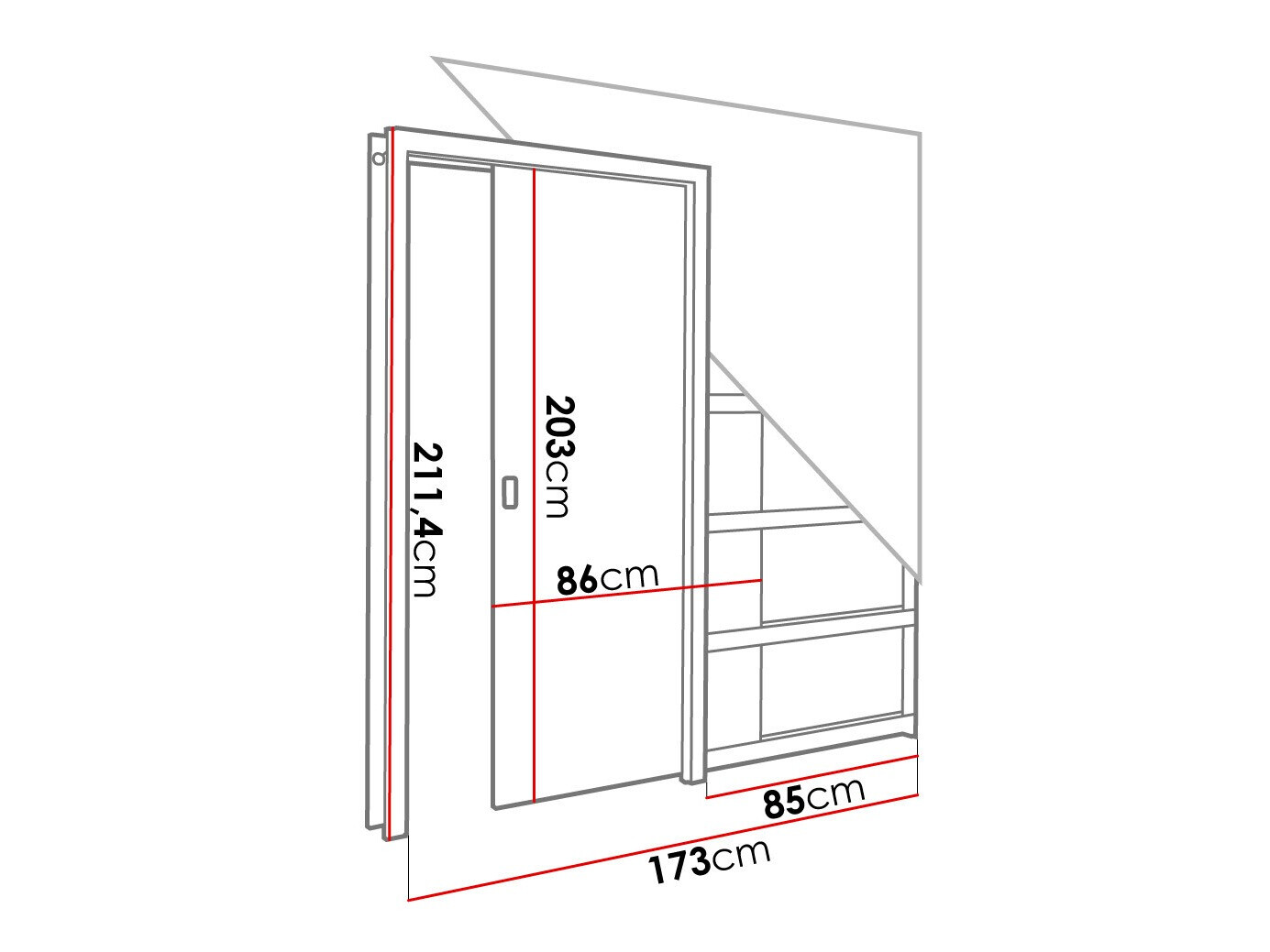 Porta de correr Dover 183 (Madeira de freixo escura)