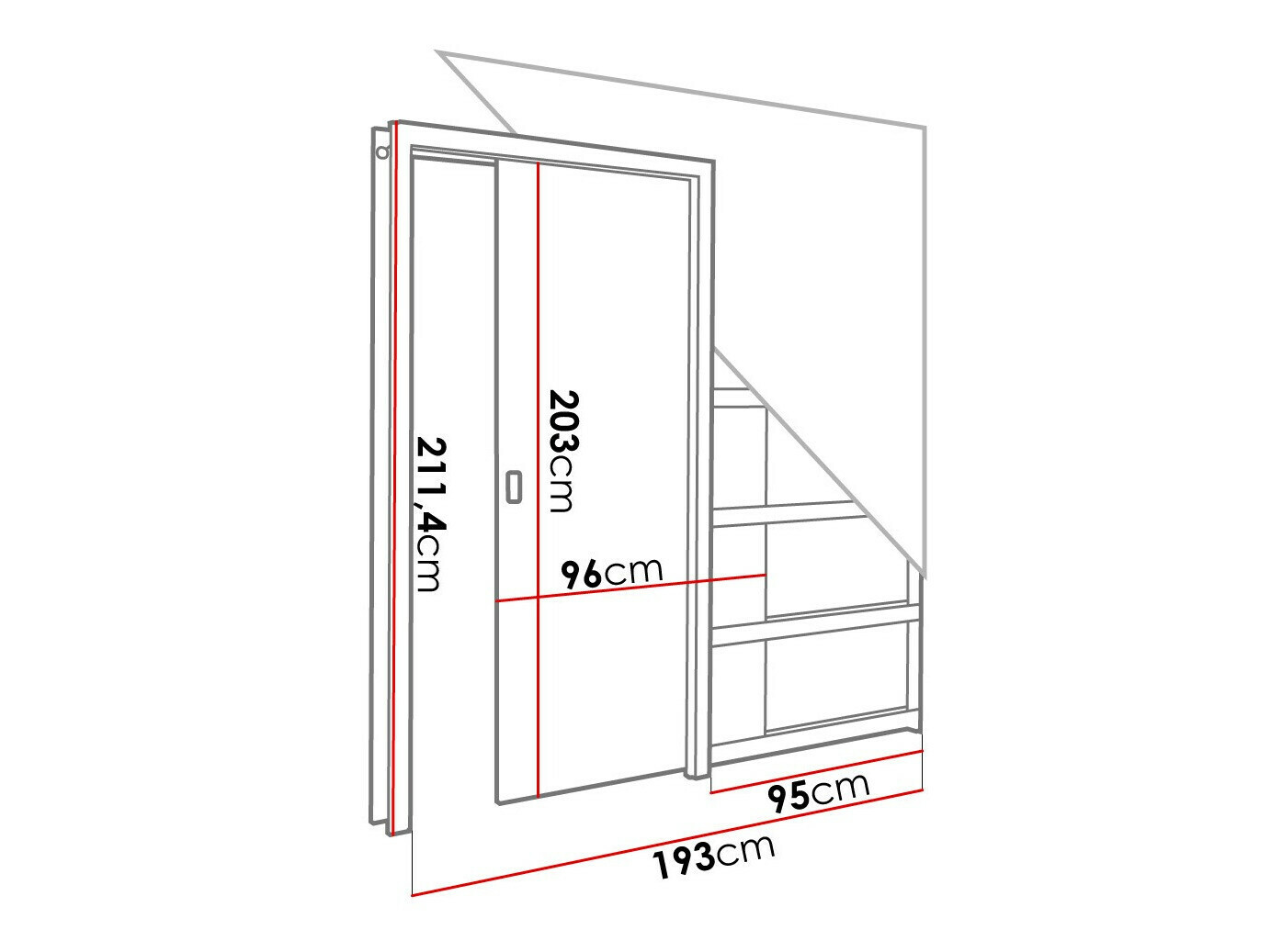 Porta de correr Dover 184 (Madeira de freixo escura)