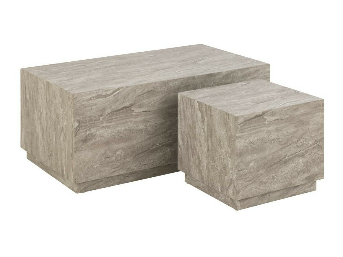 Conjunto de mesas de centro Norsica 894 (Cinzento mármore)