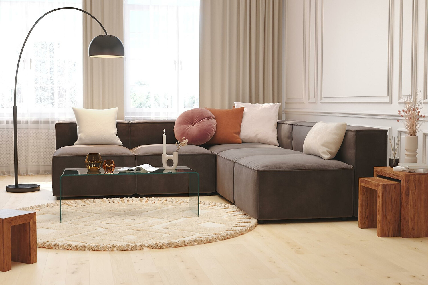 Sofá de canto modular Torbalo 105 (Monolith 95)