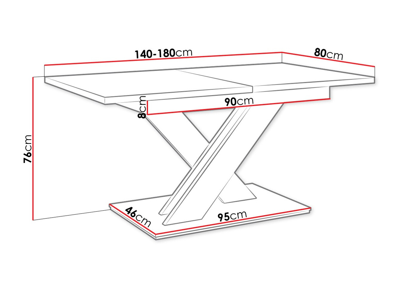 Mesa Decium (Branco brilhante)
