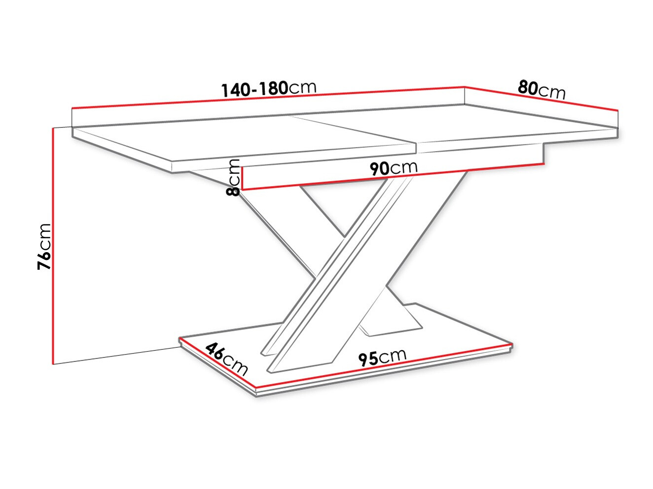 Mesa Decium (Branco + Cimento)
