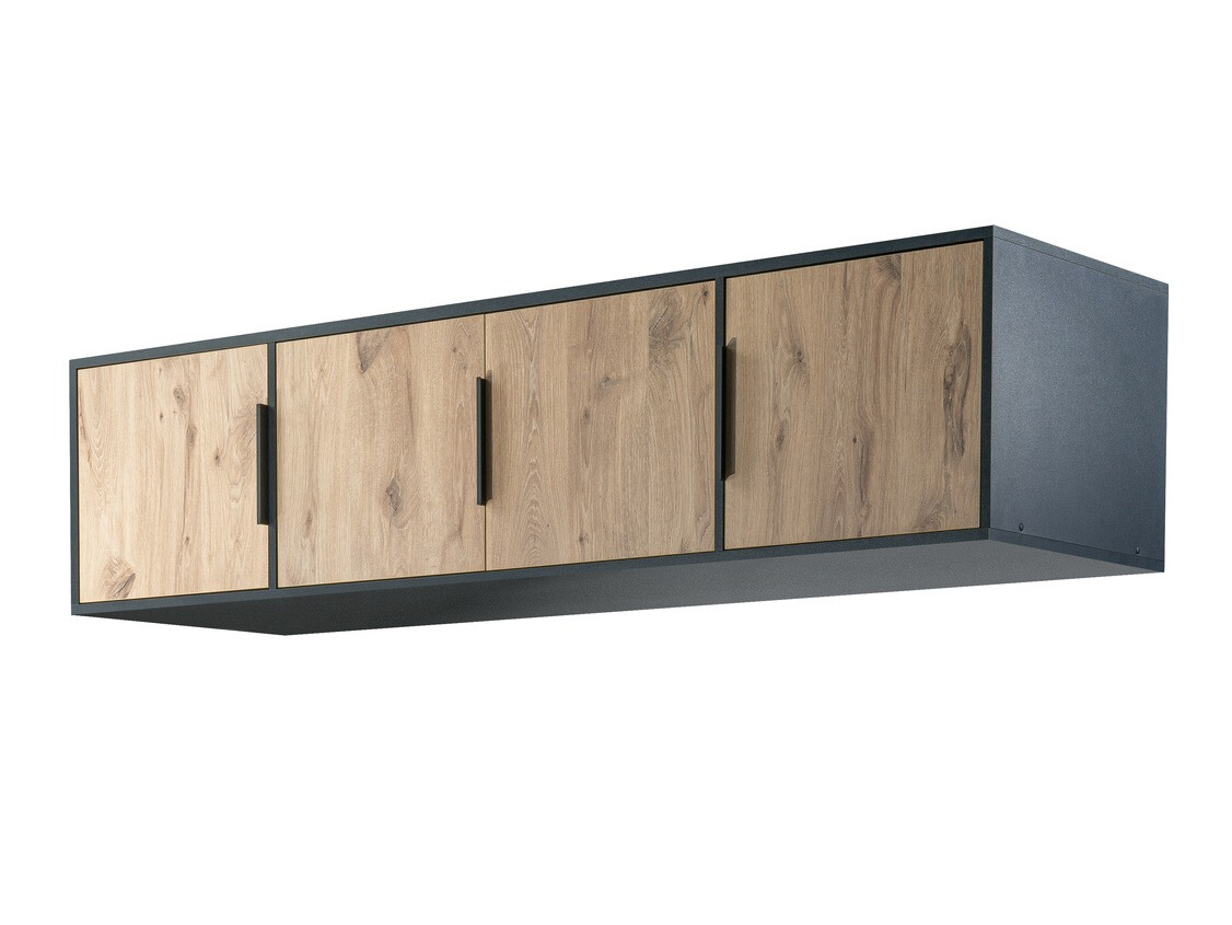 Aparador Ophdome 116 (Carvalho escuro + Preto)