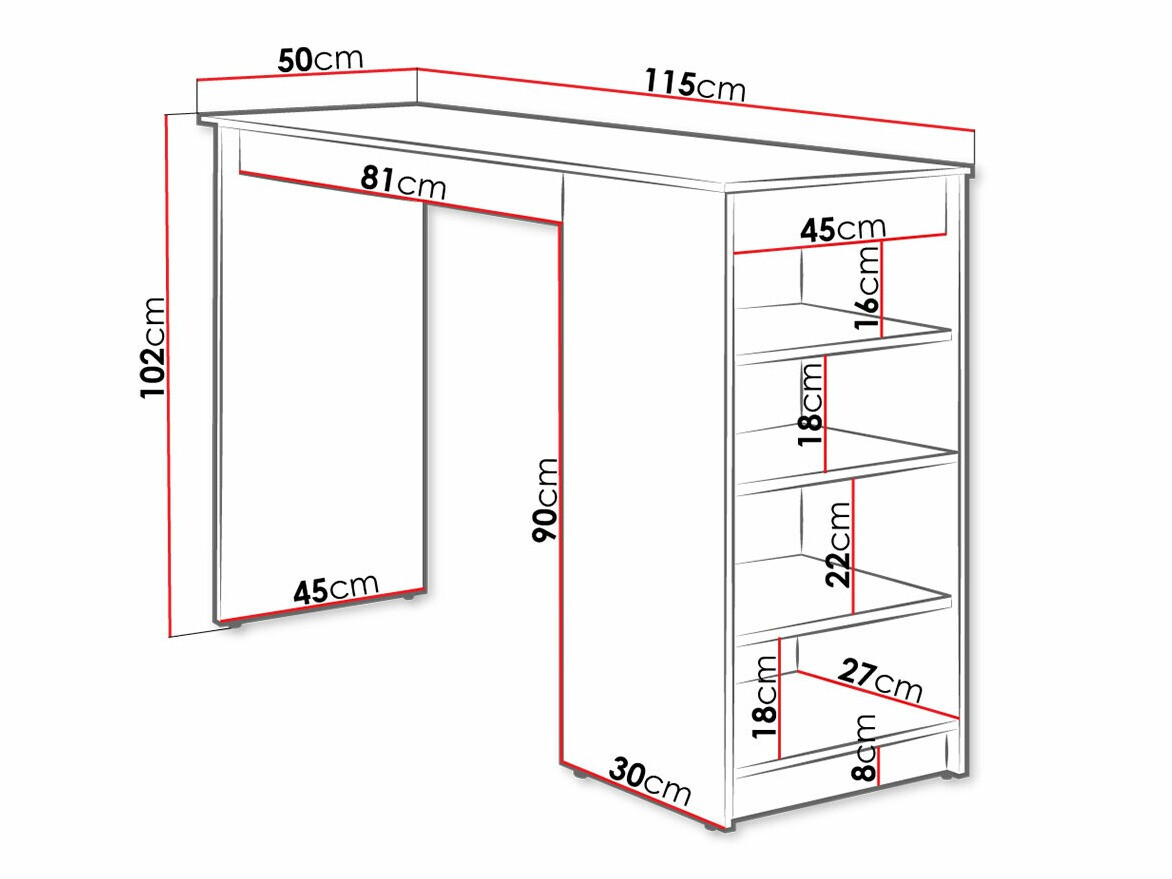 Mesa de bar Comfivo Cedrus (Carvalho Artisan)